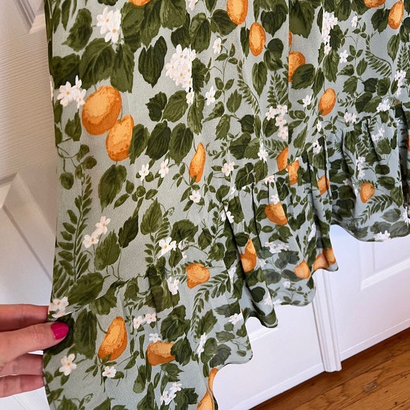 Reformation Green and Orange Midi Dress - Picture 8 of 8